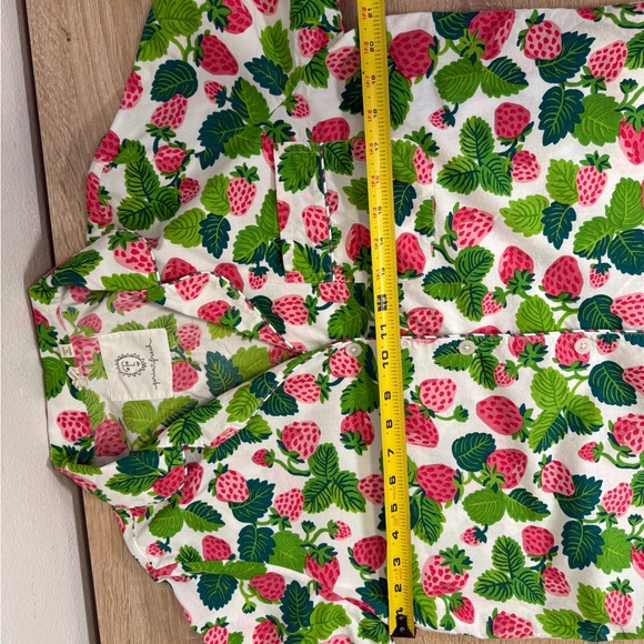 Printfresh Strawberry Fields 3pc pajama set Sz S top shorts cropped pants - Picture 16 of 16